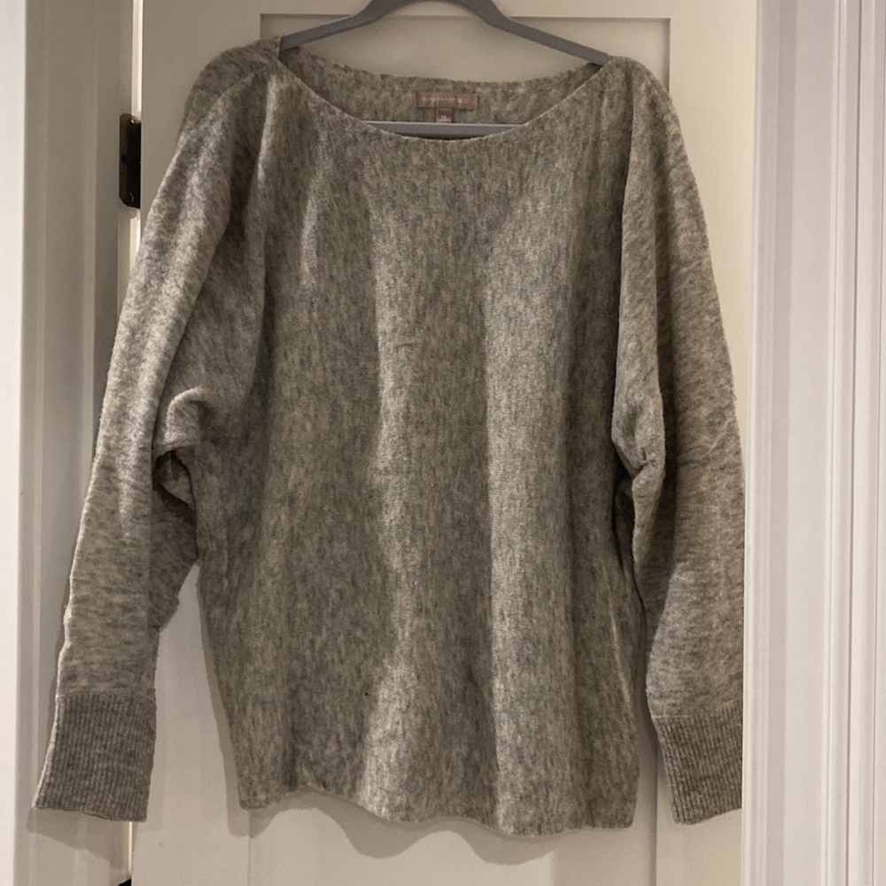 Gray extra fine merino wool light weight sweater